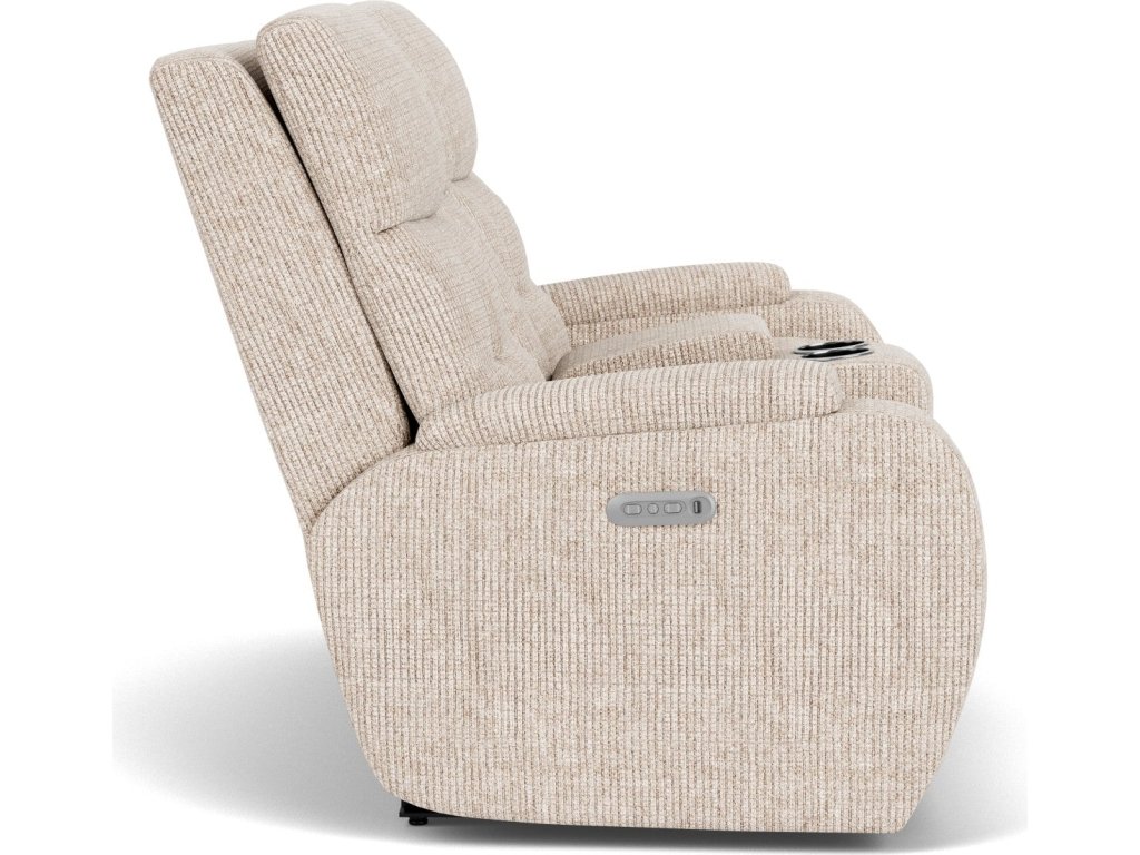 Strait Fabric Power Recliner with Power Headrest & Lumbar - image 10