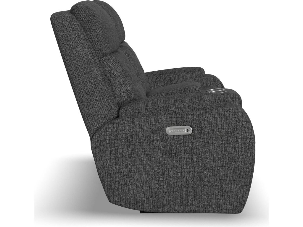 Strait Fabric Power Recliner with Power Headrest & Lumbar - image 3