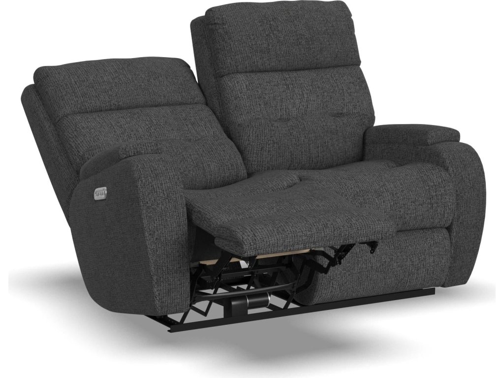 Strait Fabric Power Reclining Loveseat with Power Headrests - image 12