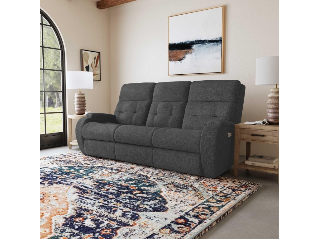 Strait Fabric Power Reclining Sofa with Power Headrests - image 5