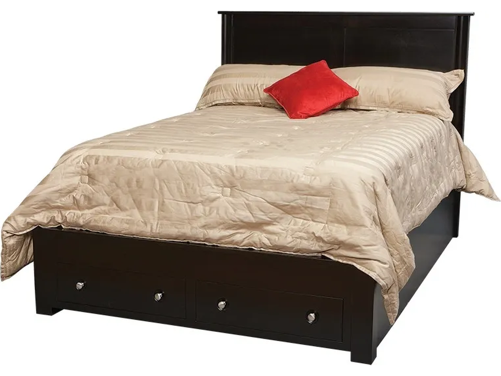 Daniel's Amish Cosmopolitan Queen Pedestal Bed w/ 2 Drawers on End Panel/Wall Bed, primary thumbnail