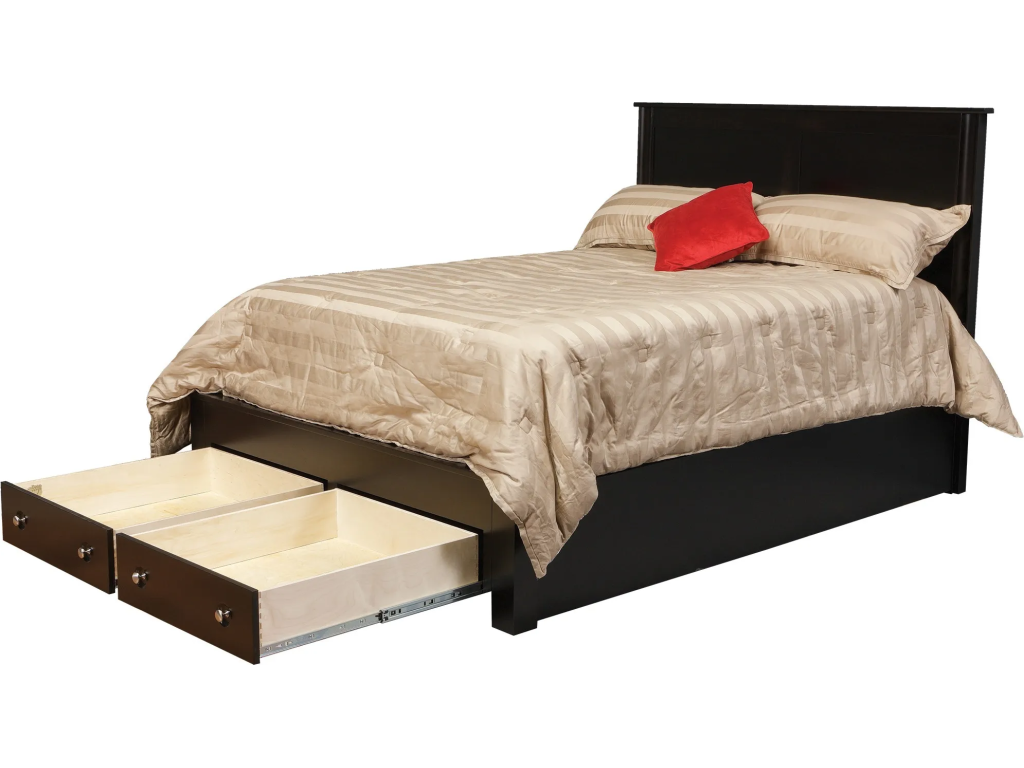 Daniel's Amish Cosmopolitan Queen Pedestal Bed w/ 2 Drawers on End Panel/Wall Bed, alternate view 1