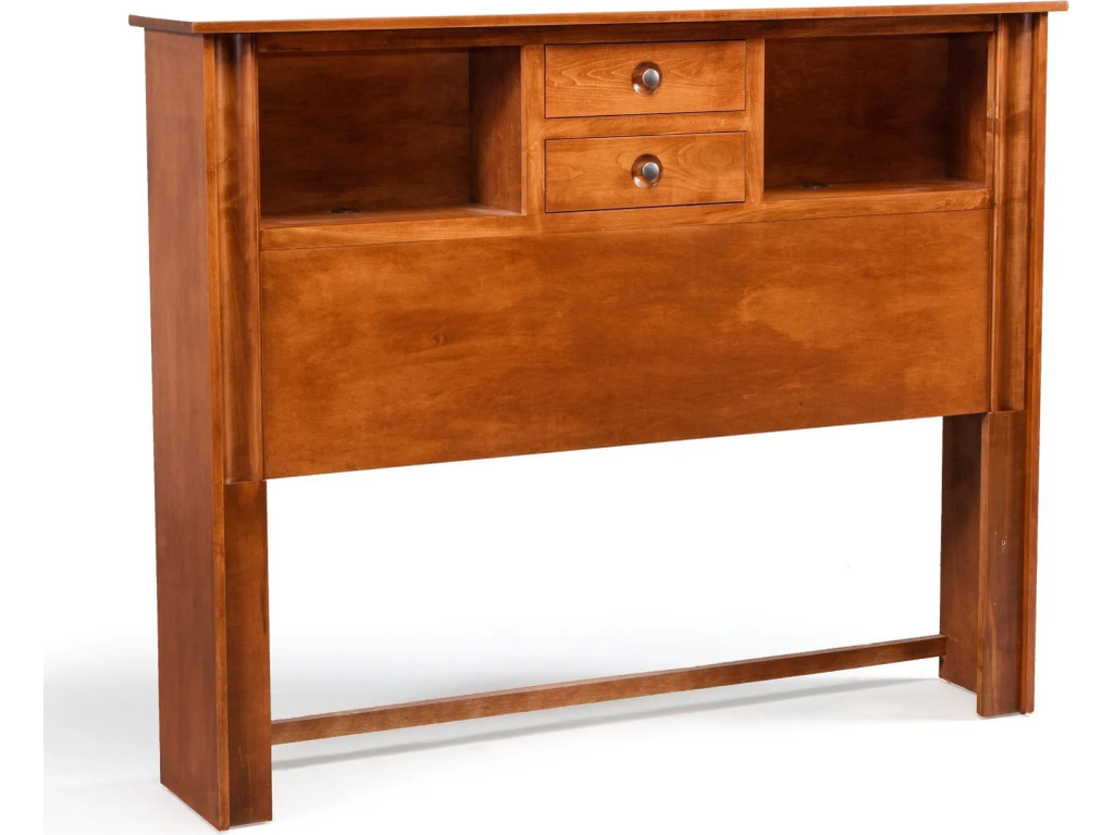 Daniel's Amish Cosmopolitan Queen 2-Drawer Bookcase Headboard Bed, alternate view 1