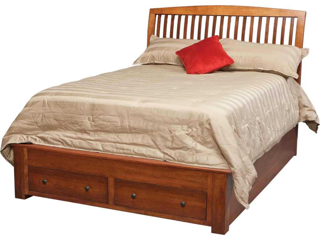 Daniel's Amish Holmes Queen Pedestal Bed w/2-Drawers in Footboard, primary thumbnail