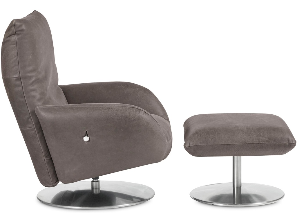 Ranlo Leather Swivel Arm Chair - image 8