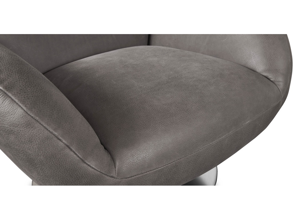 Ranlo Leather Swivel Arm Chair - image 9