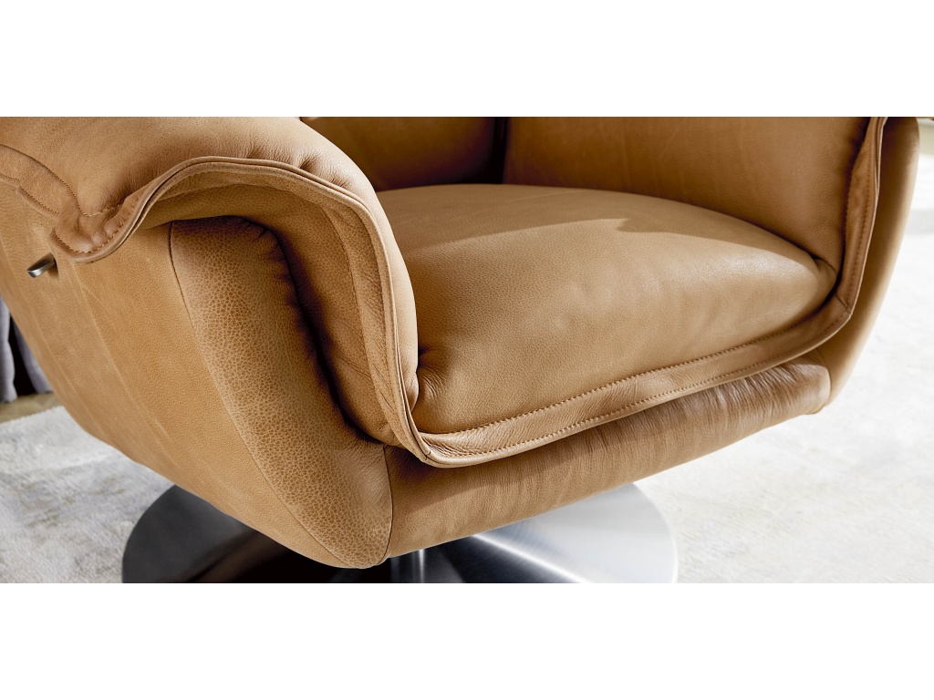Dunn Leather Swivel Arm Chair - image 3