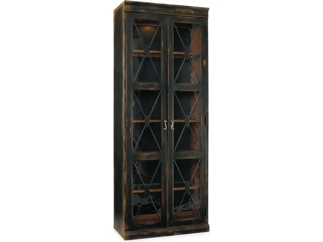 Sanctuary Two-Door Thin Display Cabinet - Ebony