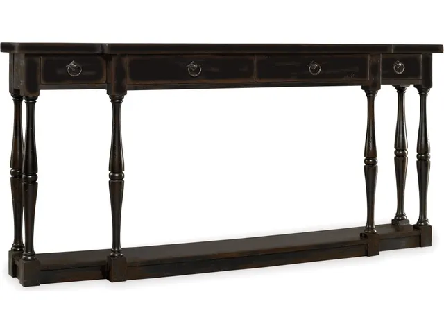 Sanctuary Four-Drawer Thin Console - Ebony