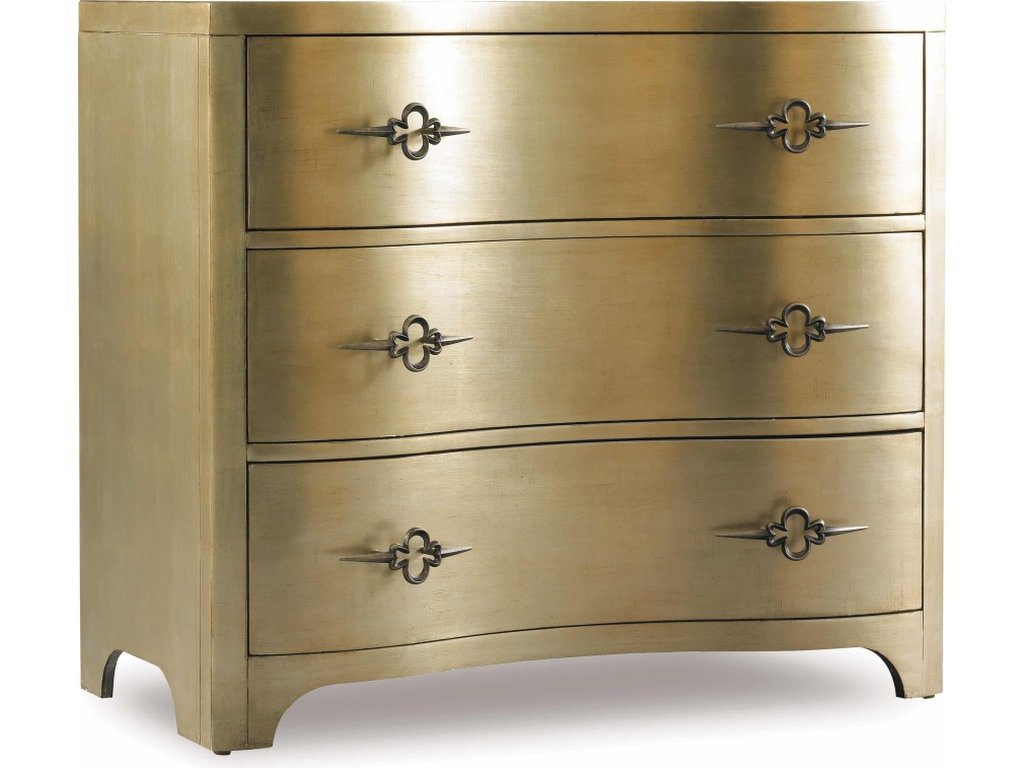 Sanctuary Three-Drawer Shaped Front Gold Chest - main image