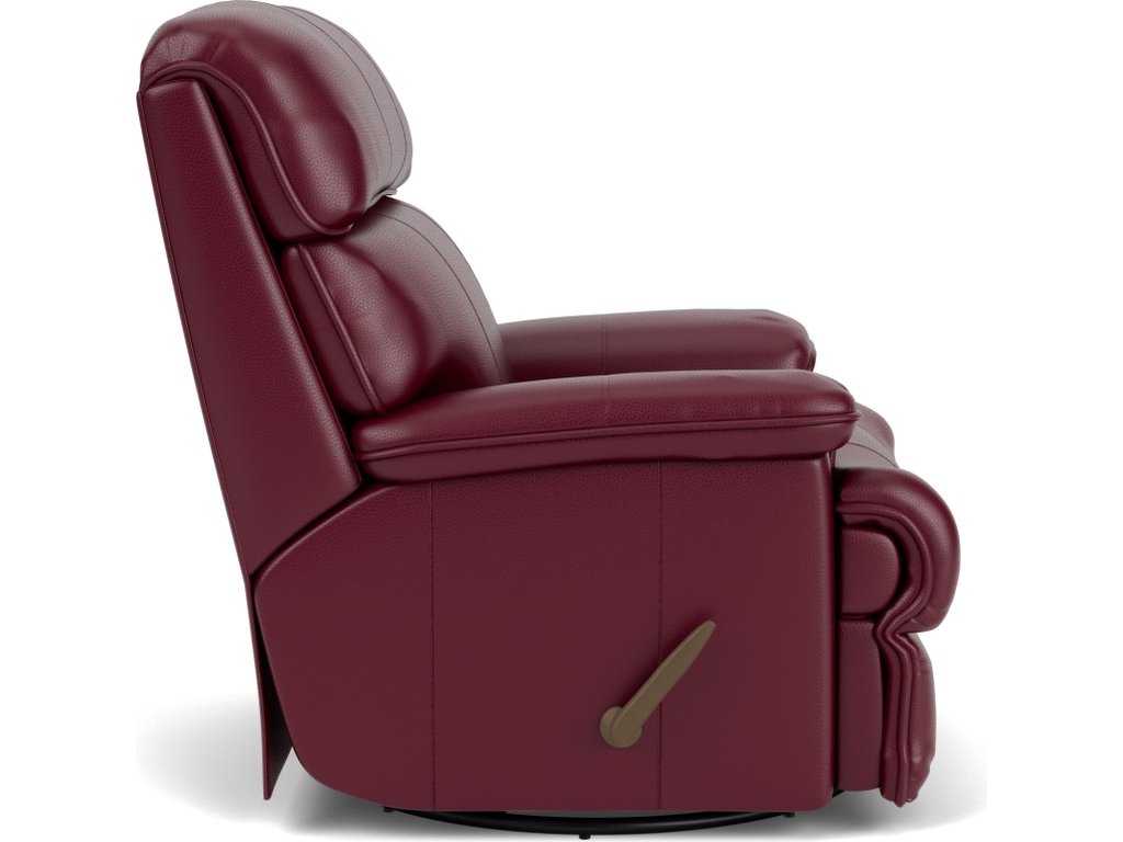 Geneva Leather Swivel Gliding Recliner - image 9