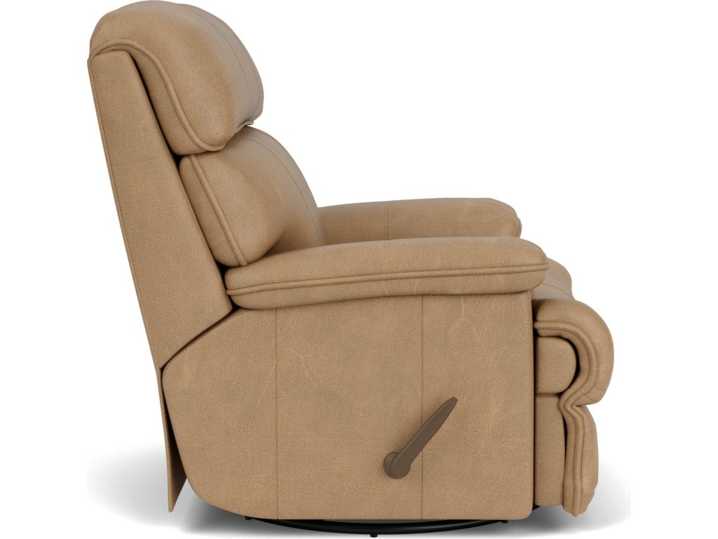 Geneva Leather Swivel Gliding Recliner - image 10