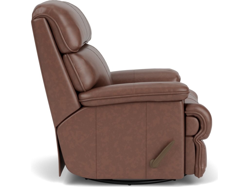 Geneva Leather Swivel Gliding Recliner - image 11