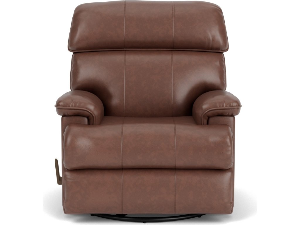 Geneva Leather Swivel Gliding Recliner - image 7