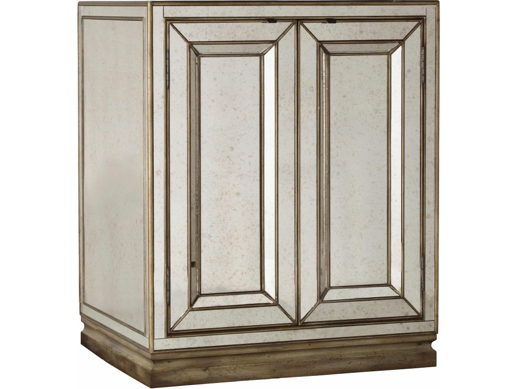 Sanctuary Two-Door Mirrored Nightstand - Visage - main image