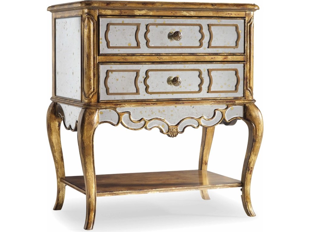 Sanctuary Mirrored Leg Nightstand-Bling - main image