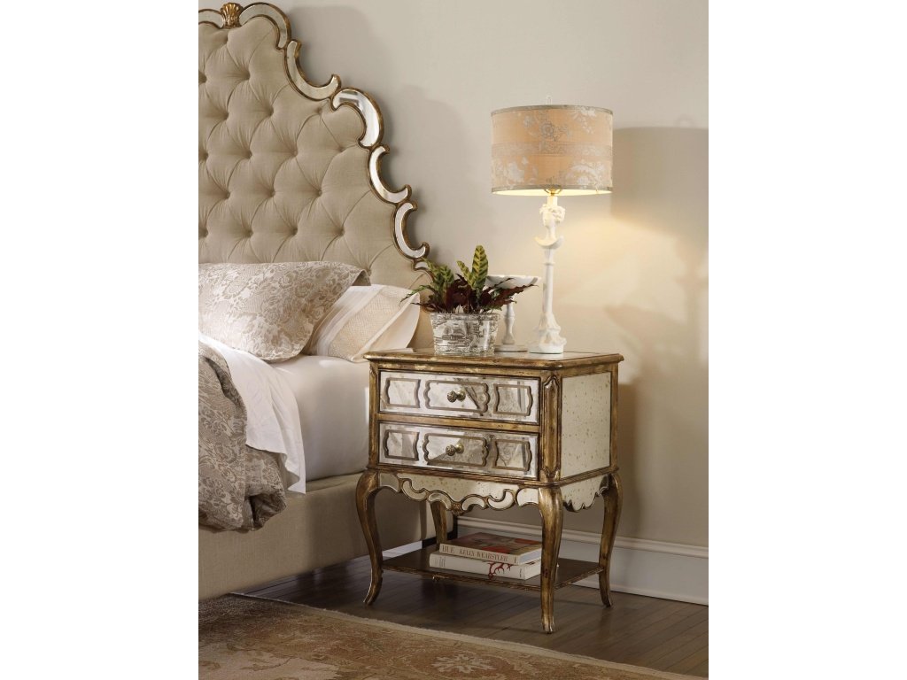 Sanctuary Mirrored Leg Nightstand-Bling - image 1