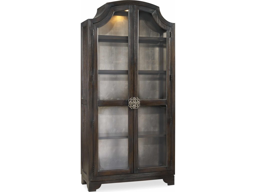 Sanctuary Glass Bunching Curio-Ebony Antiqued Oak - main image
