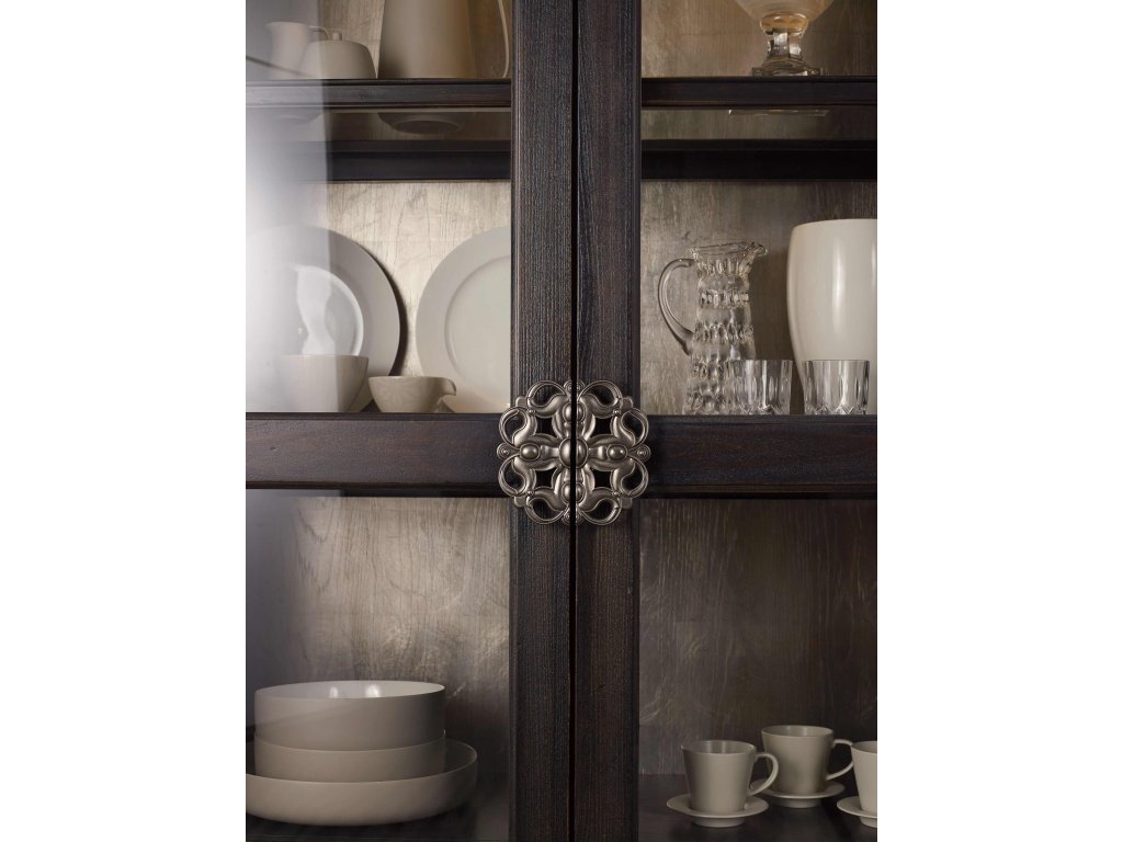 Sanctuary Glass Bunching Curio-Ebony Antiqued Oak - image 2