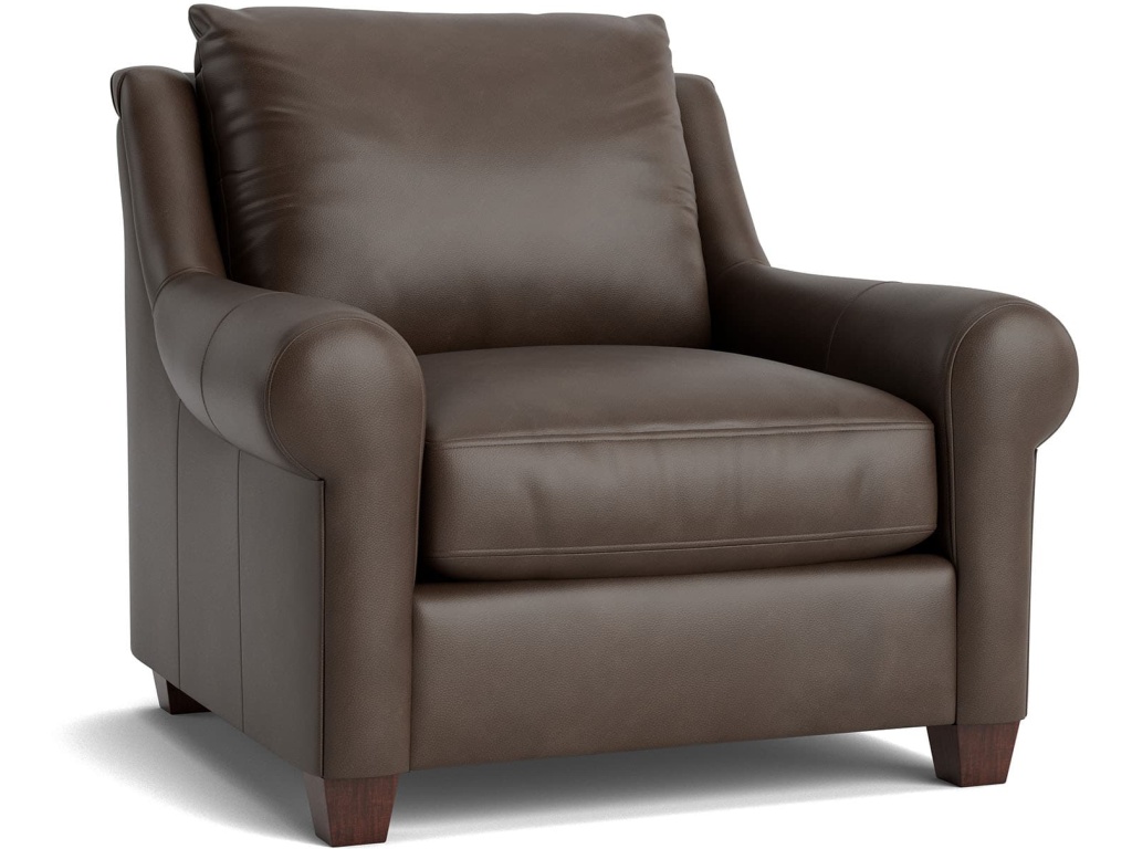 Ellery Leather Roll Arm Chair - image 1
