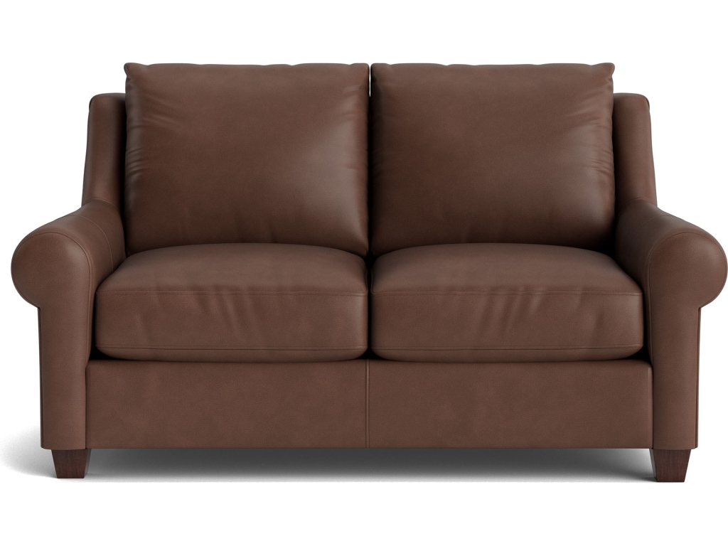 Ellery Leather Roll Arm Loveseat - main image
