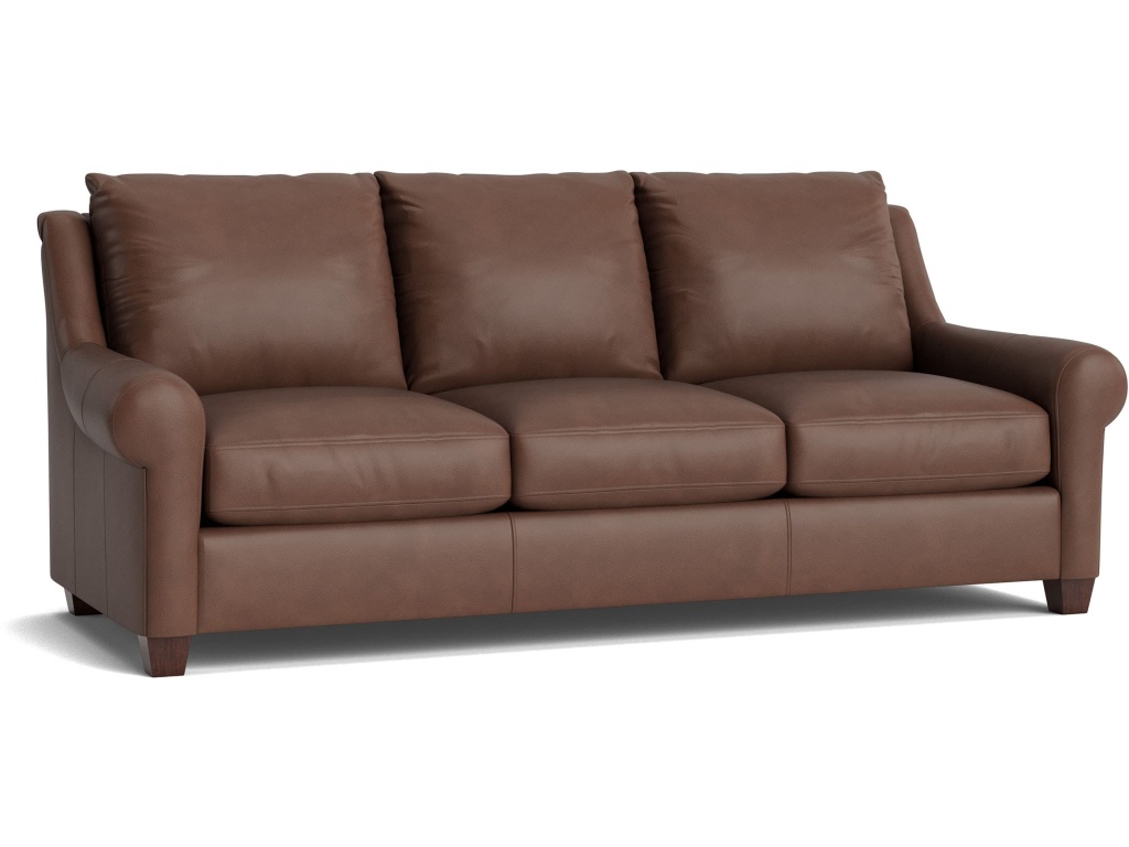 Ellery Leather Roll Arm Sofa - image 1