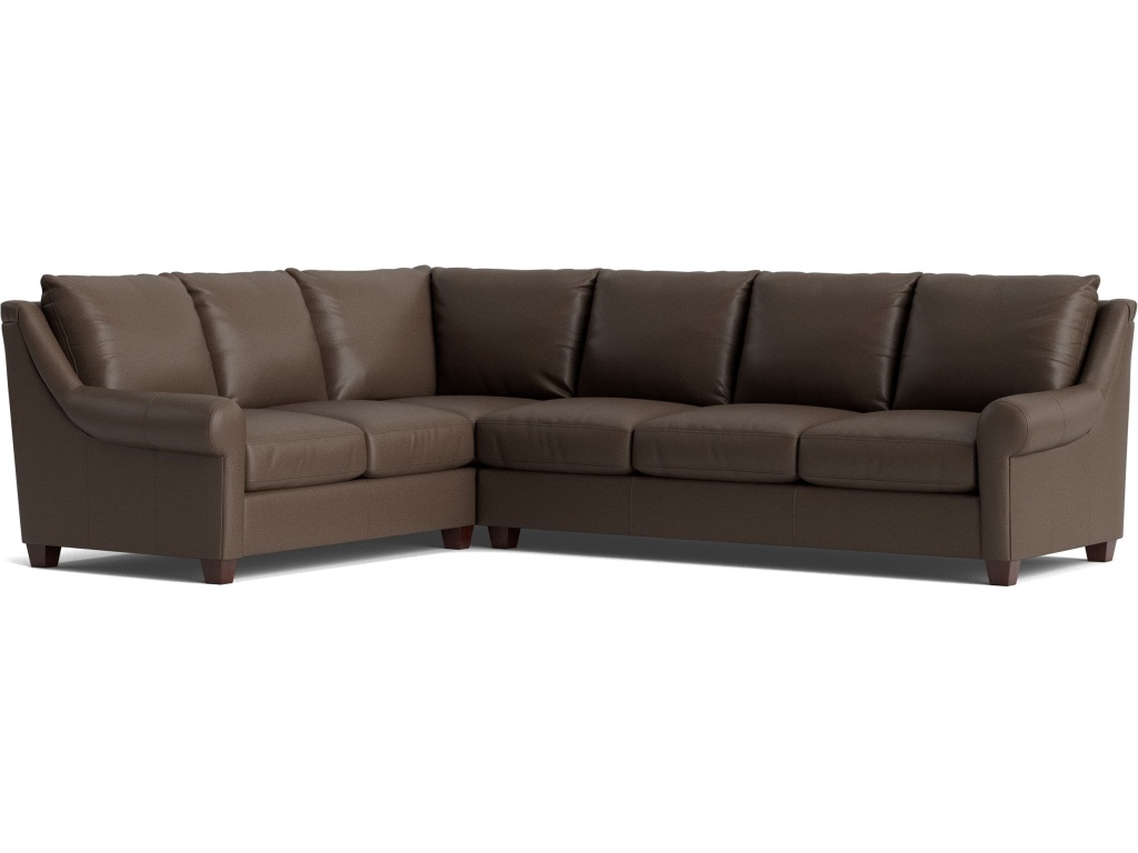 Ellery Leather Roll Arm L-Shaped Sectional - main image