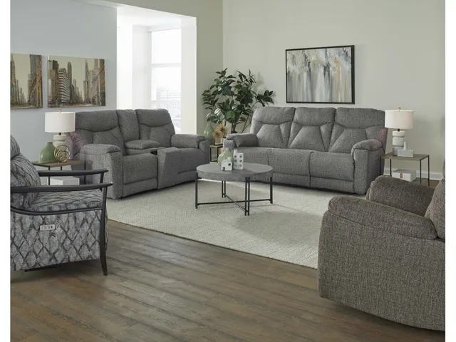 Power Headrest Double Reclining Sofa
