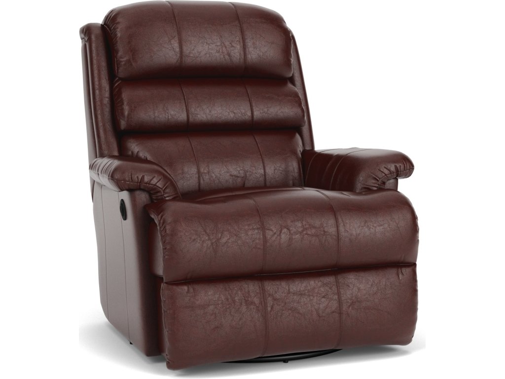 Yukon Leather Swivel Gliding Recliner - main image