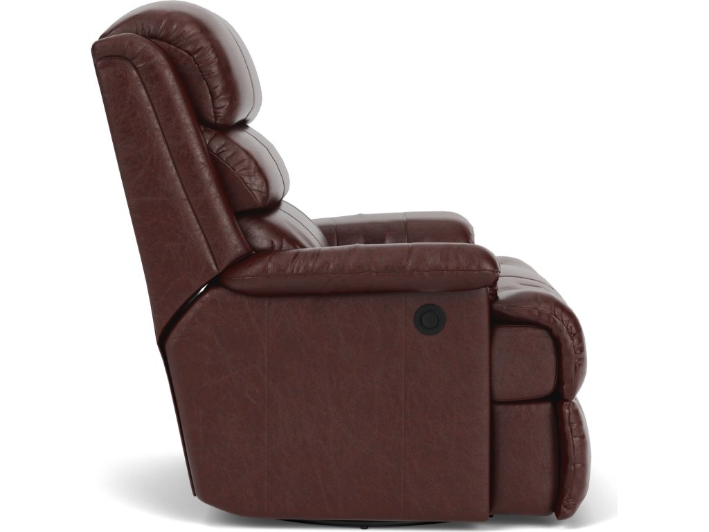 Yukon Leather Swivel Gliding Recliner - image 2