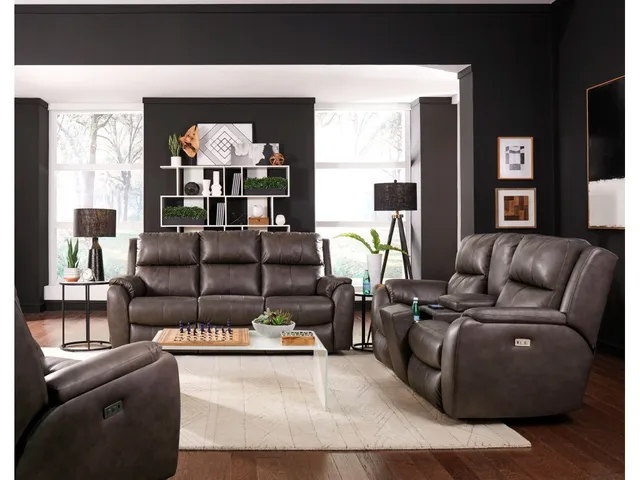Power Headrest Double Reclining Sofa