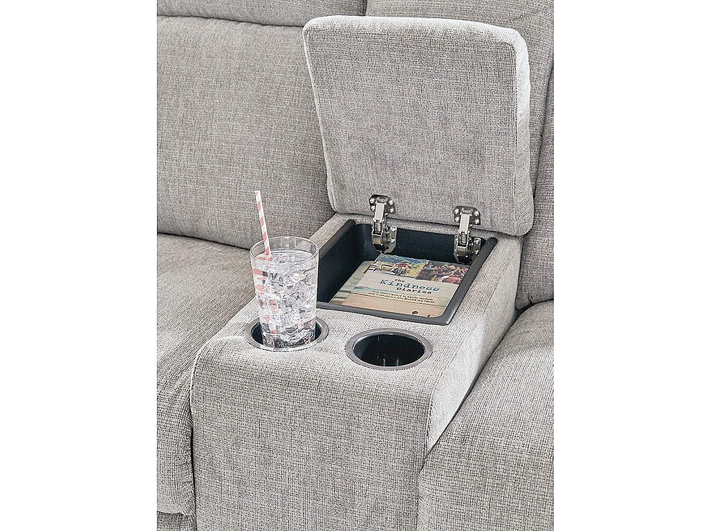 Barnsana Power Reclining Loveseat with Console - image 7