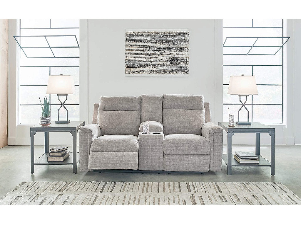 Barnsana Power Reclining Loveseat with Console - image 1