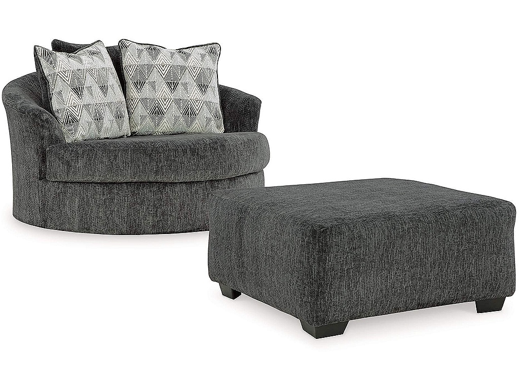 Biddeford Oversized Swivel Chair and Ottoman - main image