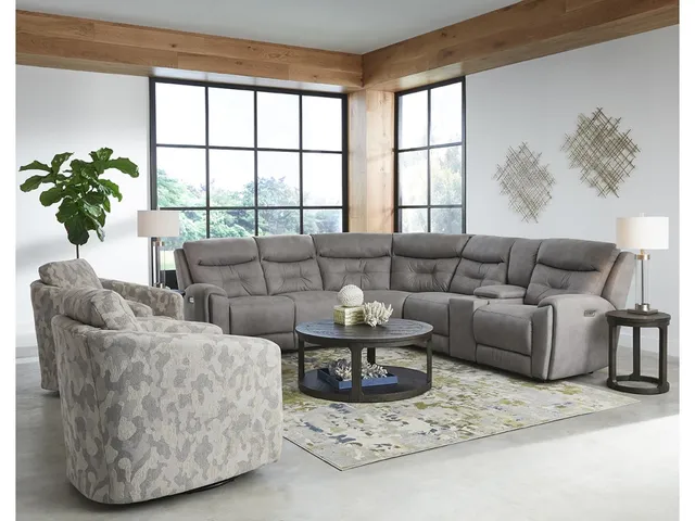 Power Headrest LAF Console Loveseat Triple Power (2 recliners)