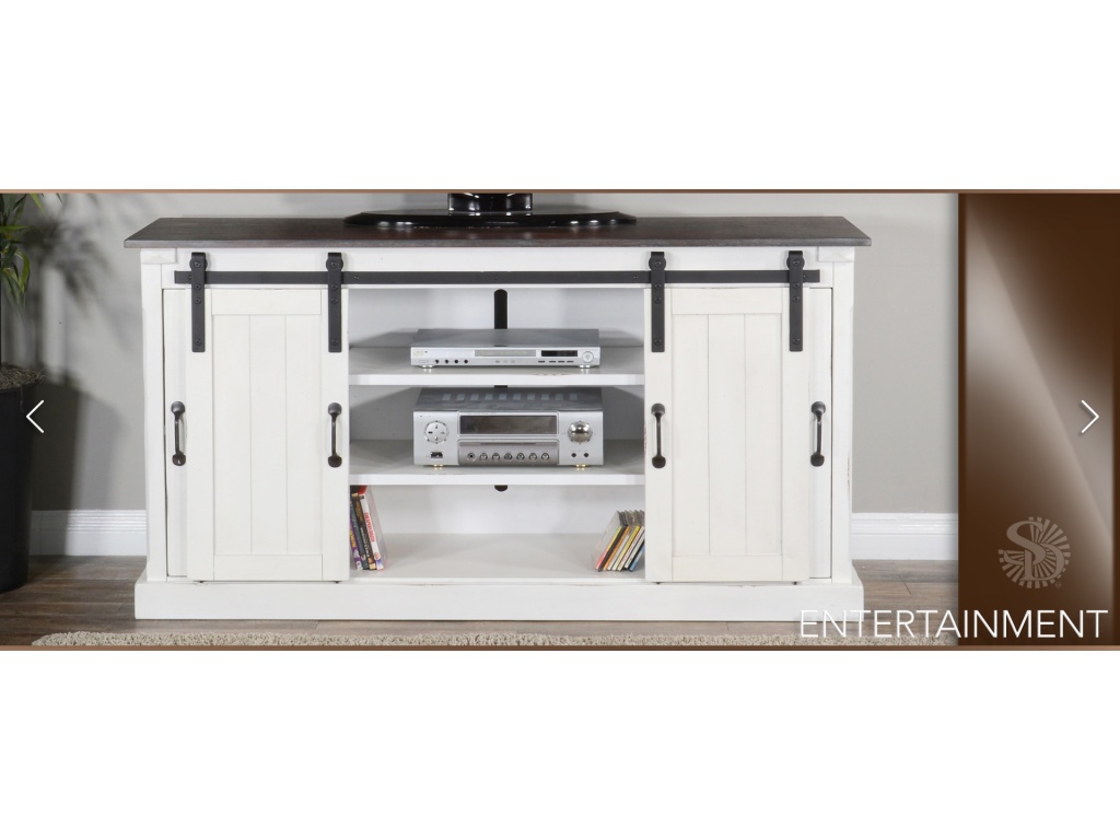 65" Credenza Barn Door White - image 1