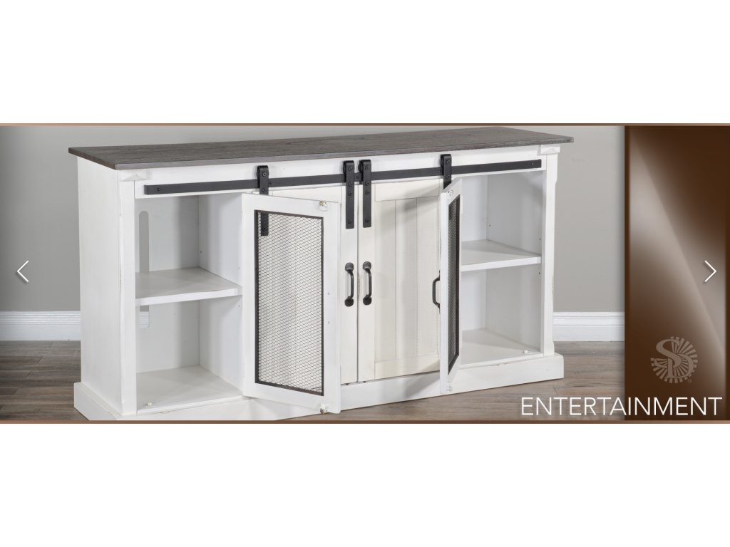 65" Credenza Barn Door White - image 7