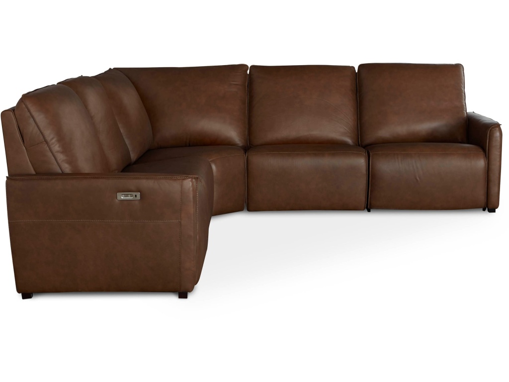 Everett Leather Modular Reclining Sectional - image 2