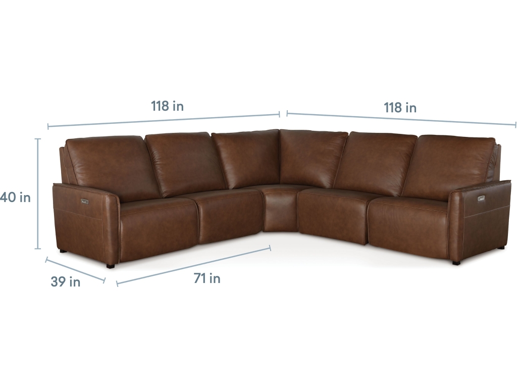 Everett Leather Modular Reclining Sectional - image 4