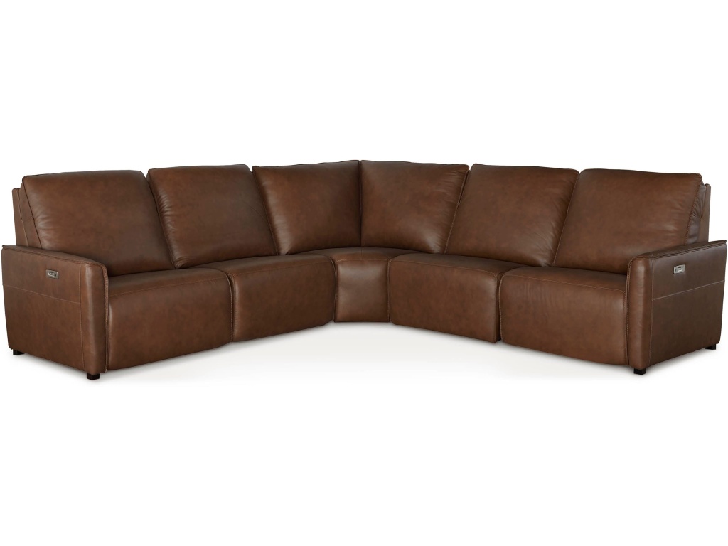 Everett Leather Modular Reclining Sectional - main image