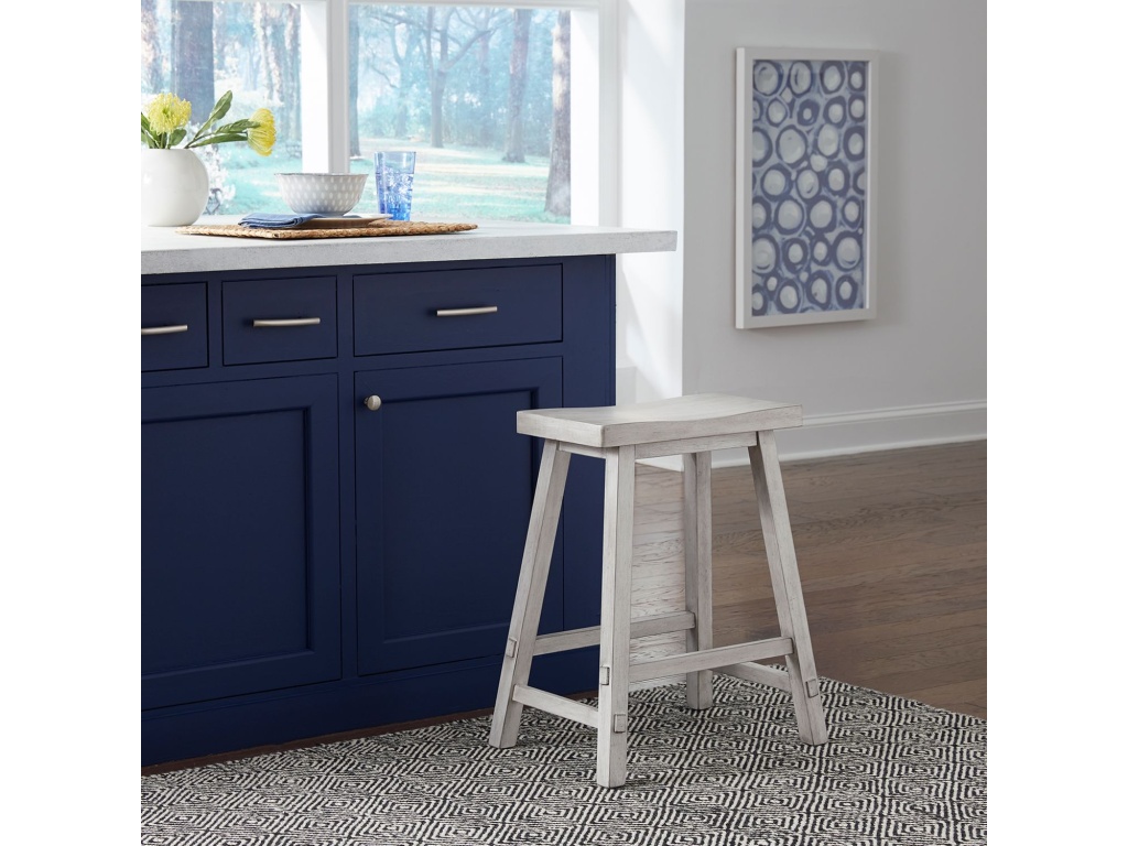 24 Inch Sawhorse Counter Stool - White - main image