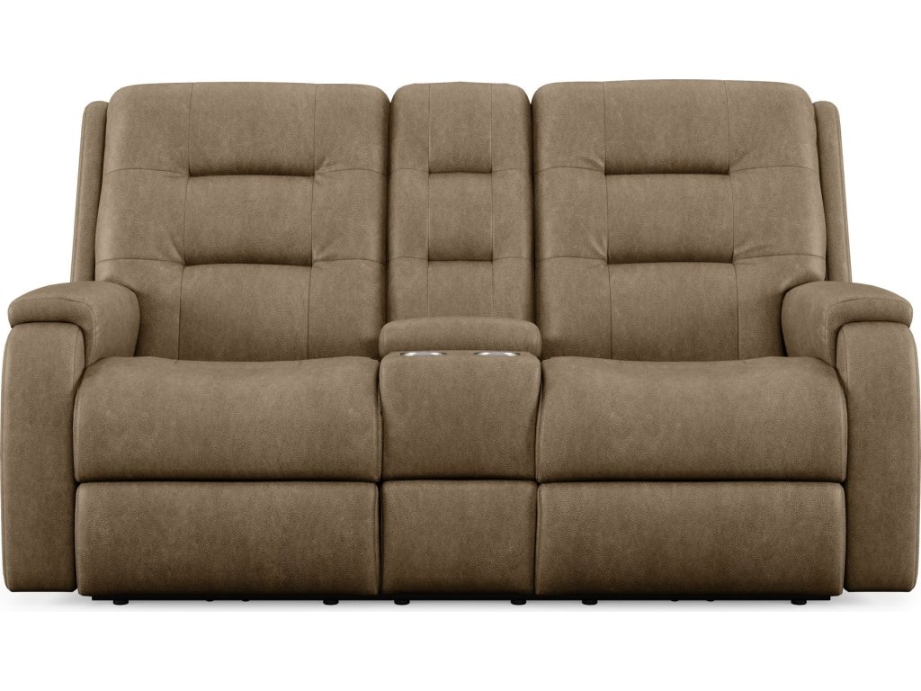Arlo Leather Power Reclining Loveseat with Console & Power Headrests - image 1