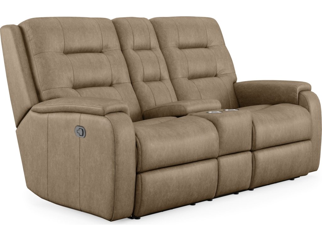 Arlo Leather Reclining Loveseat with Console - main image