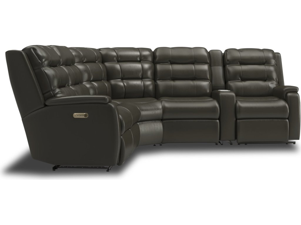 Arlo Leather Power Reclining Sectional with Power Headrests & Lumbar - image 1