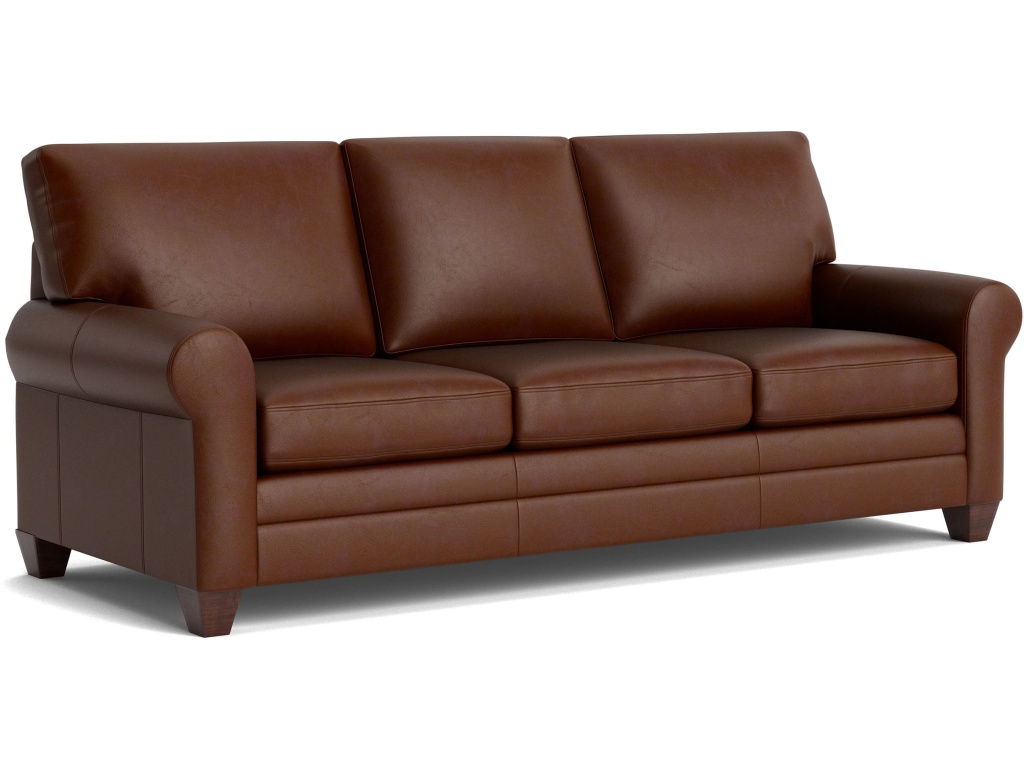 Carolina Leather Roll Arm Sofa - image 2