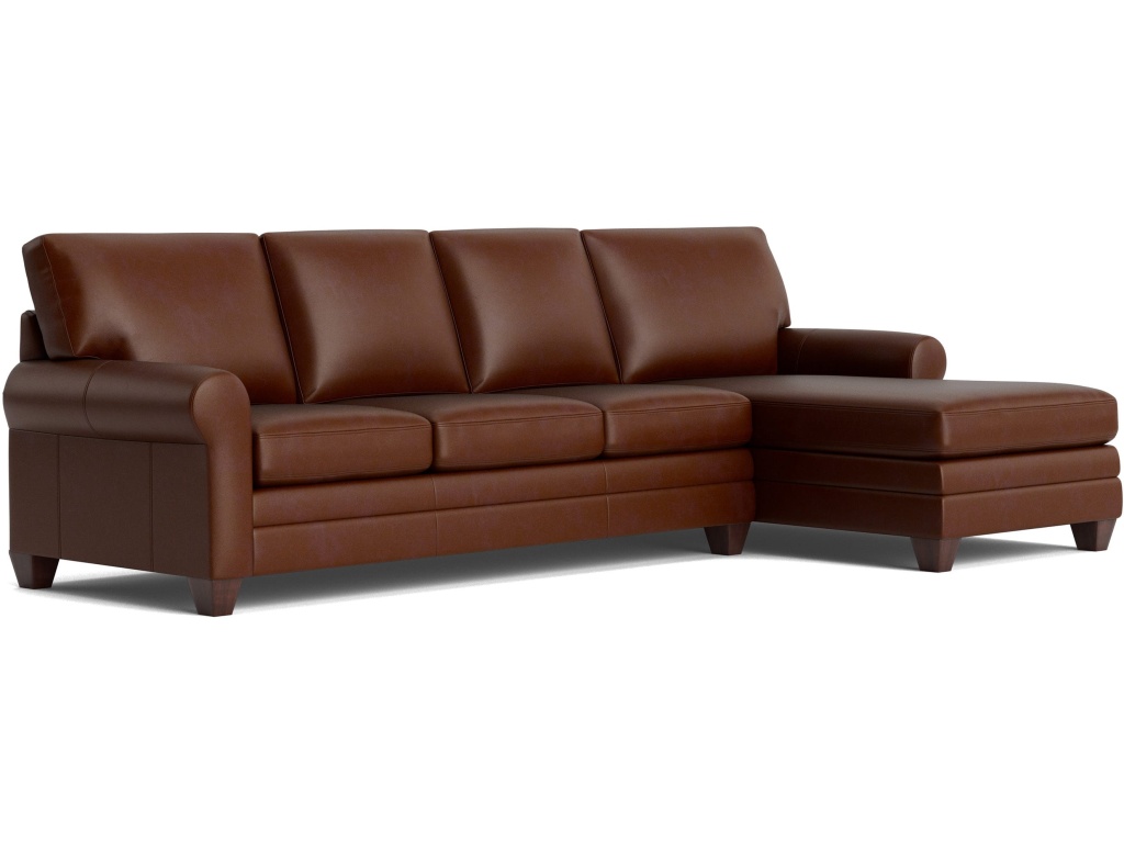 Carolina Leather Roll Arm Chaise Sectional - image 1