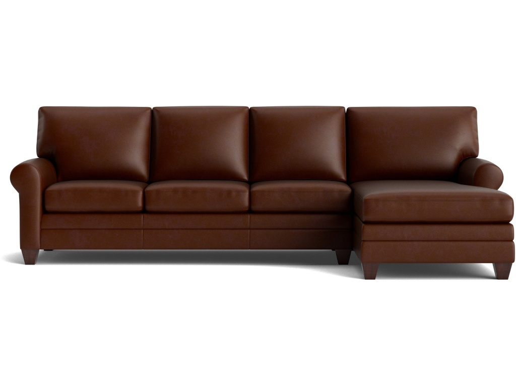 Carolina Leather Roll Arm Chaise Sectional - main image