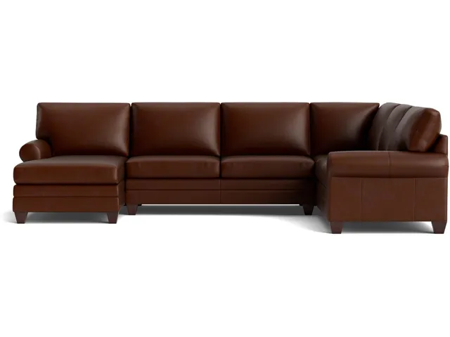 Carolina Leather Roll Arm U-Shaped Sectional - Alternative View