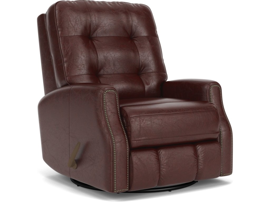 Devon Leather Swivel Gliding Recliner - main image