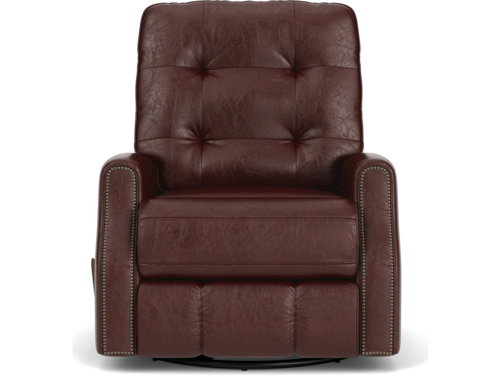 Devon Leather Swivel Gliding Recliner - image 1